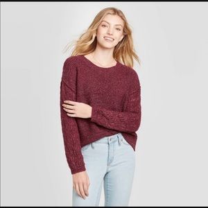 NWT Knox Rose Maroon Crewneck Soft Sweater